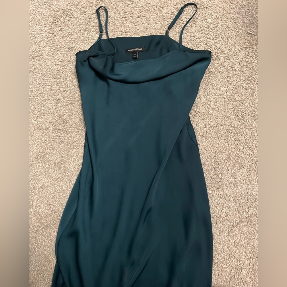 Banana Republic emerald green silk dress